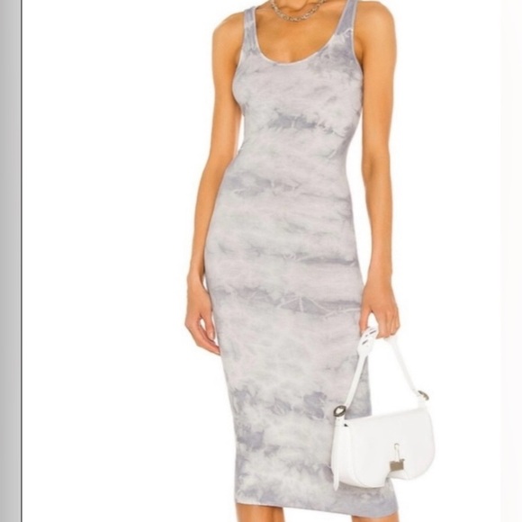 Enza Costa for Revolve Tie-Dye Rib Knit Tank Dress in Blue/Gray | No Size Tag - Picture 2 of 3
